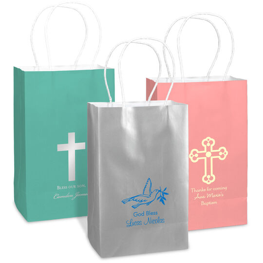 Personalized Medium Twisted Handled Bags for Baptisms